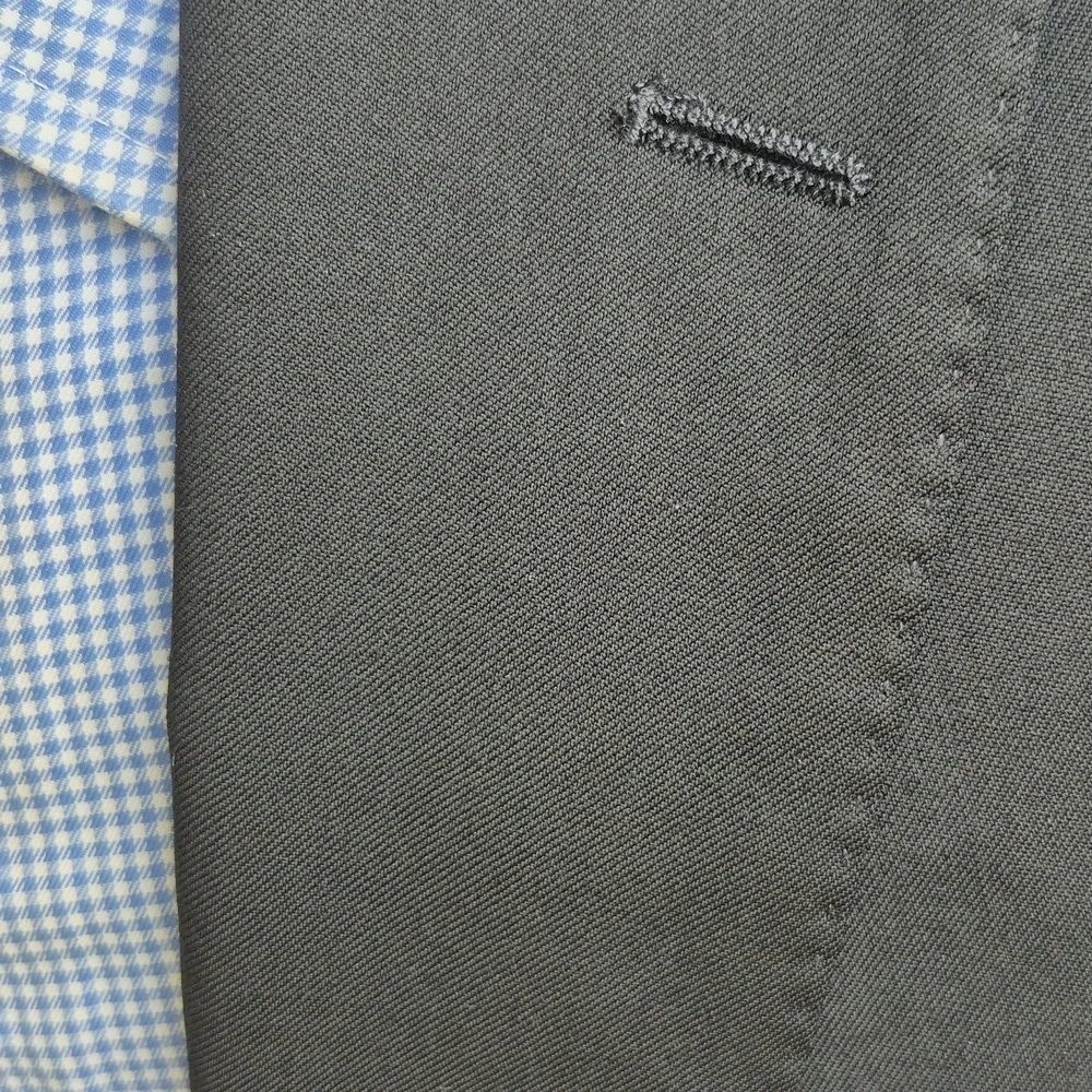 HUGO BOSS Johnstons Lenon Solid Black Super 100s Wool Mens Sz 44‎ R Sport Coat